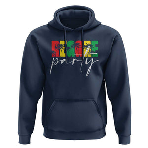 Reggae Party Hoodie Rastafari Jamaican Palm Tree Music TS11 Navy Print Your Wear