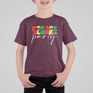 Reggae Party T Shirt For Kid Rastafari Jamaican Palm Tree Music TS11 Maroon Print Your Wear