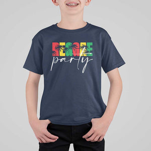 Reggae Party T Shirt For Kid Rastafari Jamaican Palm Tree Music TS11 Navy Print Your Wear