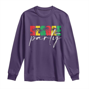 Reggae Party Long Sleeve Shirt Rastafari Jamaican Palm Tree Music TS11 Purple Print Your Wear