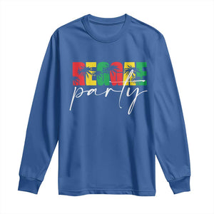Reggae Party Long Sleeve Shirt Rastafari Jamaican Palm Tree Music TS11 Royal Blue Print Your Wear
