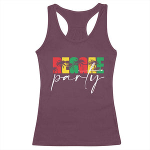 Reggae Party Racerback Tank Top Rastafari Jamaican Palm Tree Music TS11 Maroon Print Your Wear