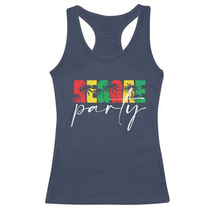 Reggae Party Racerback Tank Top Rastafari Jamaican Palm Tree Music TS11 Navy Print Your Wear