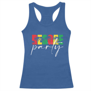 Reggae Party Racerback Tank Top Rastafari Jamaican Palm Tree Music TS11 Royal Blue Print Your Wear