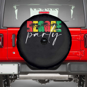 Reggae Party Spare Tire Cover Rastafari Jamaican Palm Tree Music TS11 Black Print Your Wear