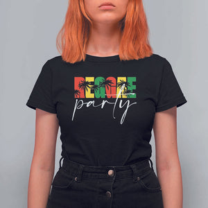 Reggae Party T Shirt For Women Rastafari Jamaican Palm Tree Music TS11 Black Print Your Wear