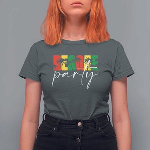 Reggae Party T Shirt For Women Rastafari Jamaican Palm Tree Music TS11 Dark Heather Print Your Wear