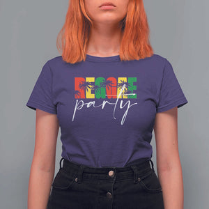 Reggae Party T Shirt For Women Rastafari Jamaican Palm Tree Music TS11 Purple Print Your Wear