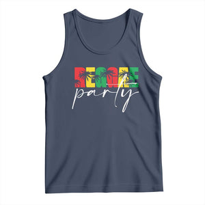 Reggae Party Tank Top Rastafari Jamaican Palm Tree Music TS11 Navy Print Your Wear