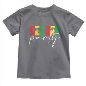 Reggae Party Toddler T Shirt Rastafari Jamaican Palm Tree Music TS11 Charcoal Print Your Wear