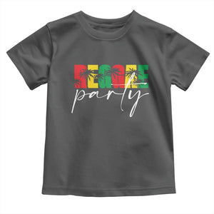Reggae Party Toddler T Shirt Rastafari Jamaican Palm Tree Music TS11 Dark Heather Print Your Wear