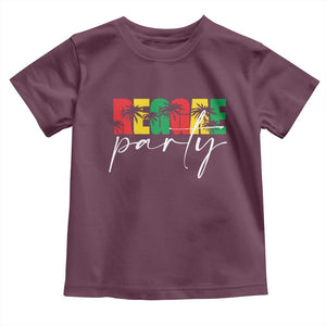 Reggae Party Toddler T Shirt Rastafari Jamaican Palm Tree Music TS11 Maroon Print Your Wear