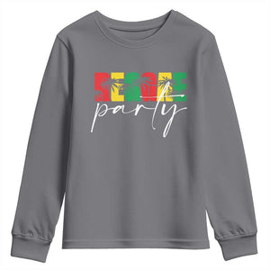 Reggae Party Youth Sweatshirt Rastafari Jamaican Palm Tree Music TS11 Charcoal Print Your Wear