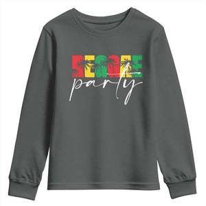 Reggae Party Youth Sweatshirt Rastafari Jamaican Palm Tree Music TS11 Dark Heather Print Your Wear