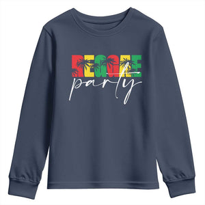 Reggae Party Youth Sweatshirt Rastafari Jamaican Palm Tree Music TS11 Navy Print Your Wear