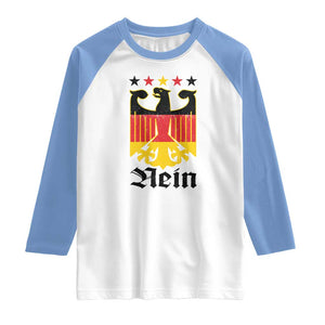 Funny German Eagle Raglan Shirt Vintage Nein No Germany Souvenir Oktoberfest TS11 White Carolina Blue Print Your Wear