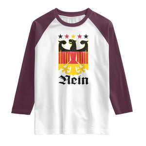 Funny German Eagle Raglan Shirt Vintage Nein No Germany Souvenir Oktoberfest TS11 White Maroon Print Your Wear