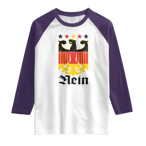 Funny German Eagle Raglan Shirt Vintage Nein No Germany Souvenir Oktoberfest TS11 White Purple Print Your Wear