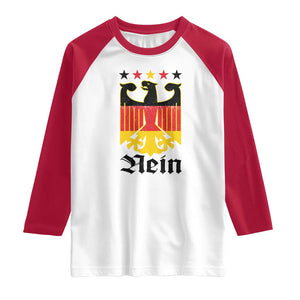 Funny German Eagle Raglan Shirt Vintage Nein No Germany Souvenir Oktoberfest TS11 White Red Print Your Wear
