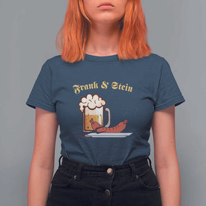 Funny Frank & Stein T Shirt For Women German Beer Drinking Oktoberfest Sausage TS11 Navy Print Your Wear