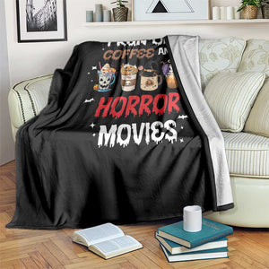 Funny Halloween Throw Blanket I Run On Coffee And Horror Movies Pumpkin Witch Hat TS11 Print Your Wear
