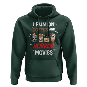 Funny Halloween Hoodie I Run On Coffee And Horror Movies Pumpkin Witch Hat TS11 Dark Forest Green Print Your Wear