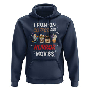 Funny Halloween Hoodie I Run On Coffee And Horror Movies Pumpkin Witch Hat TS11 Navy Print Your Wear