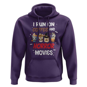Funny Halloween Hoodie I Run On Coffee And Horror Movies Pumpkin Witch Hat TS11 Purple Print Your Wear