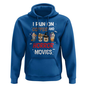 Funny Halloween Hoodie I Run On Coffee And Horror Movies Pumpkin Witch Hat TS11 Royal Blue Print Your Wear
