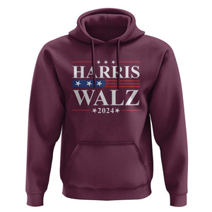 Harris Walz 2024 Hoodie President Election Campaign American Flag TS11 Maroon Print Your Wear