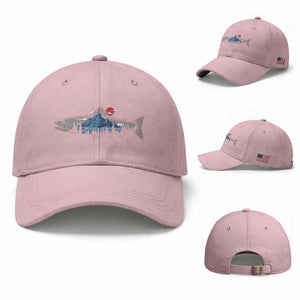 Trout Fly Fish Nature Montane Forest Fishing Camping Baseball Cap TS11 Baseball Cap Universal Fit Light Pink Print Your Wear