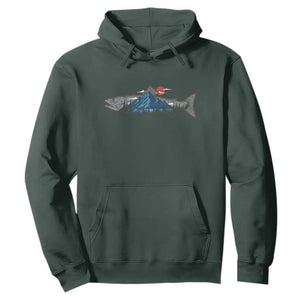 Trout Fly Fish Nature Montane Forest Fishing Camping Hoodie TS11 Dark Forest Green Print Your Wear