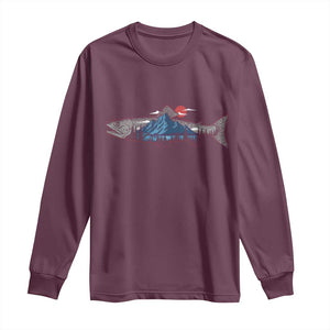 Trout Fly Fish Nature Montane Forest Fishing Camping Long Sleeve Shirt TS11 Maroon Print Your Wear
