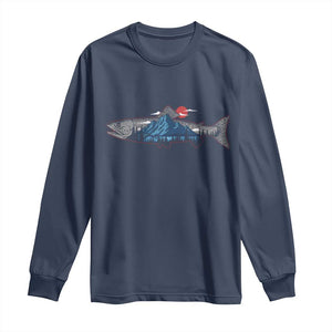 Trout Fly Fish Nature Montane Forest Fishing Camping Long Sleeve Shirt TS11 Navy Print Your Wear
