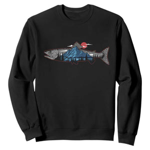 Trout Fly Fish Nature Montane Forest Fishing Camping Sweatshirt TS11 Black Print Your Wear