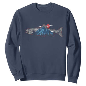 Trout Fly Fish Nature Montane Forest Fishing Camping Sweatshirt TS11 Navy Print Your Wear
