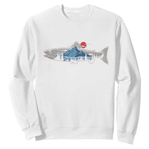 Trout Fly Fish Nature Montane Forest Fishing Camping Sweatshirt TS11 White Print Your Wear