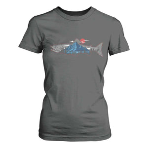 Trout Fly Fish Nature Montane Forest Fishing Camping T Shirt For Women TS11 Dark Heather Print Your Wear
