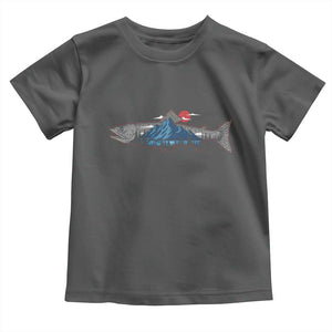 Trout Fly Fish Nature Montane Forest Fishing Camping Toddler T Shirt TS11 Dark Heather Print Your Wear