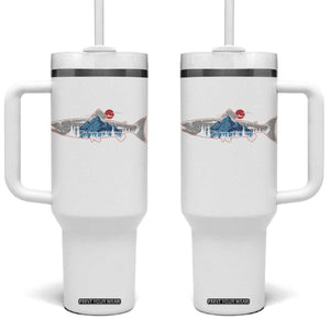 Trout Fly Fish Nature Montane Forest Fishing Camping Tumbler With Handle TS11 One Size: 40 oz White Print Your Wear