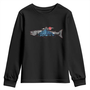 Trout Fly Fish Nature Montane Forest Fishing Camping Youth Sweatshirt TS11 Black Print Your Wear