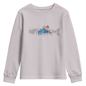 Trout Fly Fish Nature Montane Forest Fishing Camping Youth Sweatshirt TS11 Ice Gray Print Your Wear