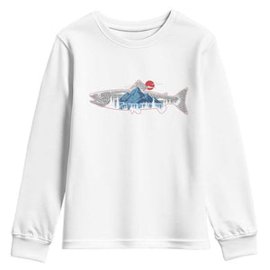 Trout Fly Fish Nature Montane Forest Fishing Camping Youth Sweatshirt TS11 White Print Your Wear