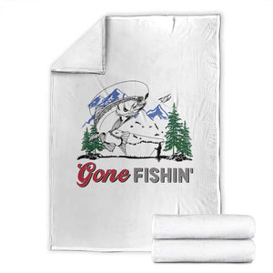 Gone Fishing Throw Blanket Trout Fishing Lover Montane Forest TS11 White Print Your Wear