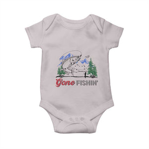 Gone Fishing Baby Onesie Trout Fishing Lover Montane Forest TS11 Ice Gray Print Your Wear