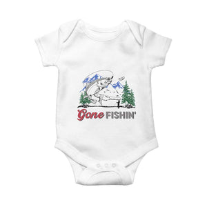 Gone Fishing Baby Onesie Trout Fishing Lover Montane Forest TS11 White Print Your Wear
