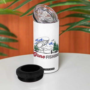 Gone Fishing 4 in 1 Can Cooler Tumbler Trout Fishing Lover Montane Forest TS11 Print Your Wear