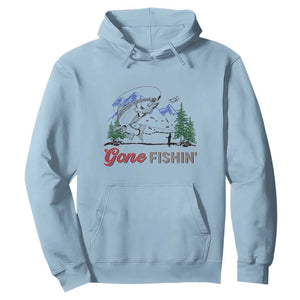 Gone Fishing Hoodie Trout Fishing Lover Montane Forest TS11 Light Blue Print Your Wear