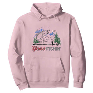 Gone Fishing Hoodie Trout Fishing Lover Montane Forest TS11 Light Pink Print Your Wear