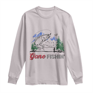 Gone Fishing Long Sleeve Shirt Trout Fishing Lover Montane Forest TS11 Ice Gray Print Your Wear